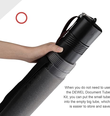 DEWEL 2 Pack Telescoping Poster Tubes Waterproof Document Storage Cases with Strap