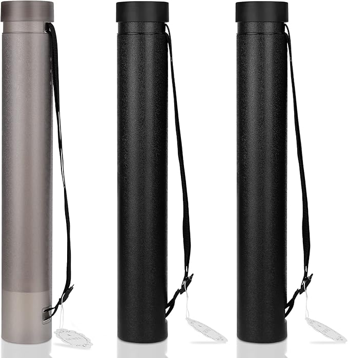 DEWEL 3 Pack Extendable Poster Tubes Waterproof Document Blueprint Storage 22–34 Inches