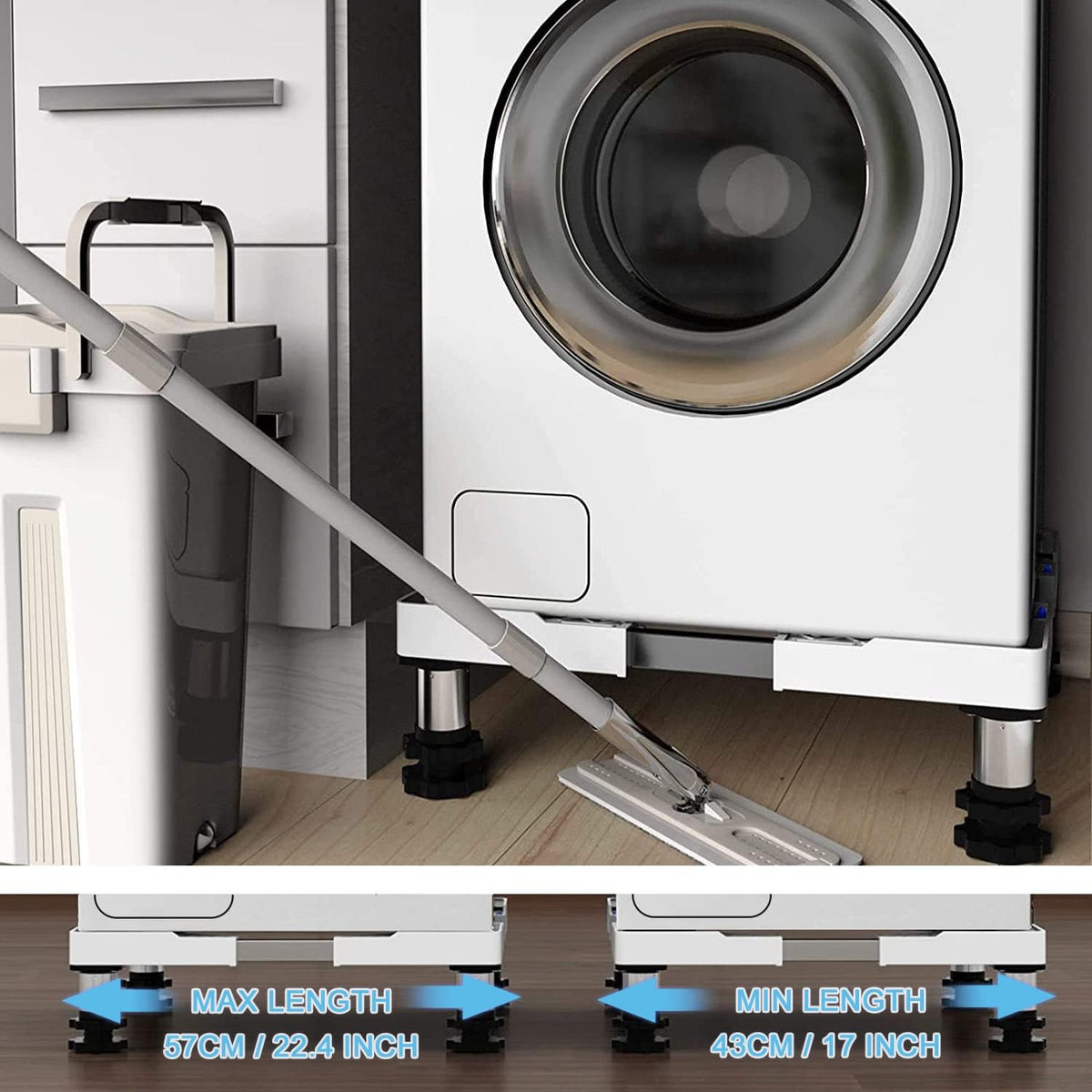 DEWEL Adjustable Fridge & Washing Machine Stand, 7"-8.6" Height, 770LB Capacity