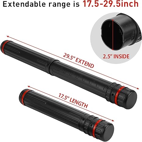 DEWEL Telescoping Document Poster Tube Waterproof with Strap