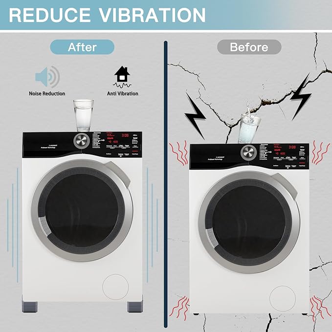 DEWEL Washing Machine Anti Vibration Pads 4pcs – Noise & Movement Control