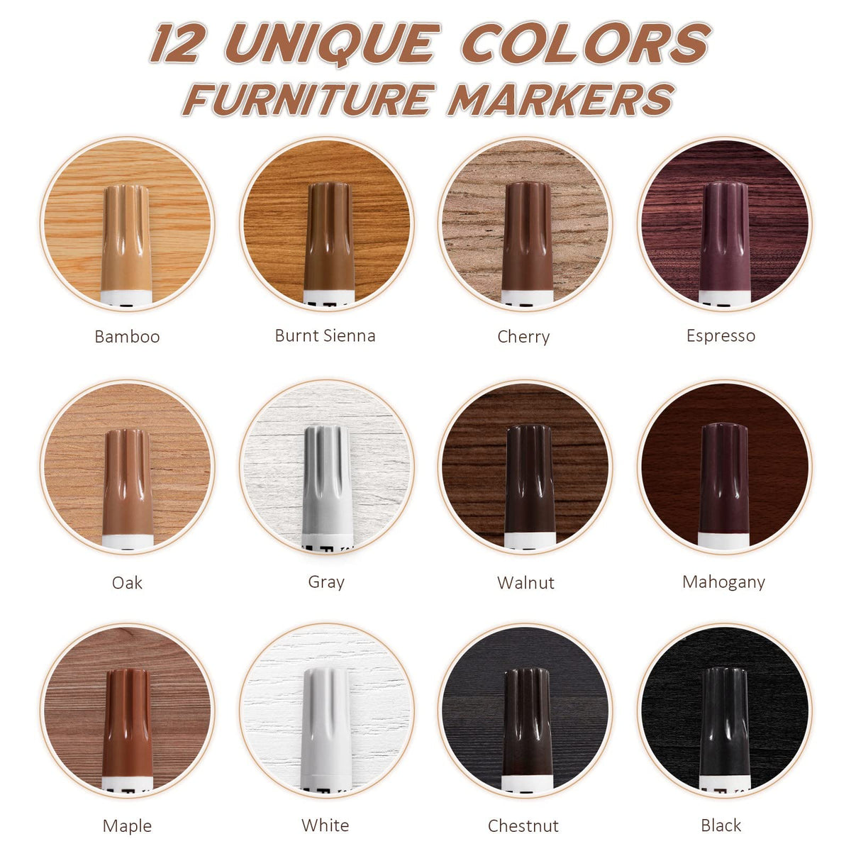 Fix Wood Scratches Instantly – DEWEL 12-Color Furniture Repair Marker Kit