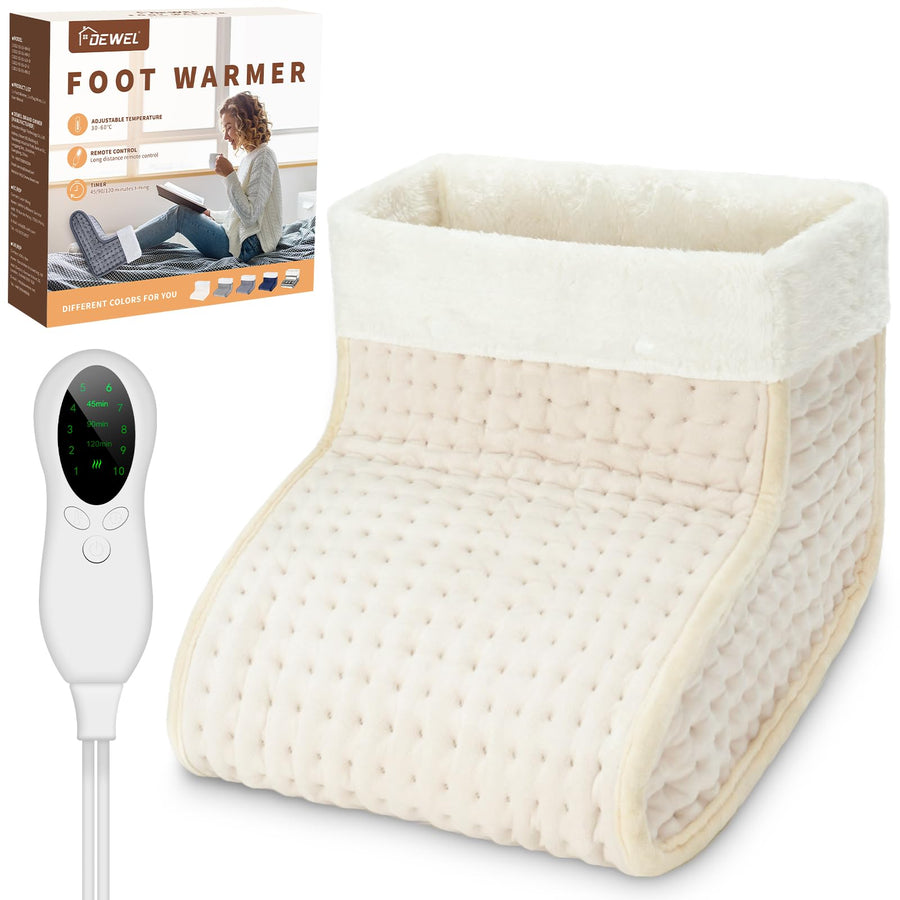 EU Plug – Double-Speed Heating Foot Warmer, 10 Adjustable Levels, Multi-Safety Protection, Washable Inner Lining | DEWEL