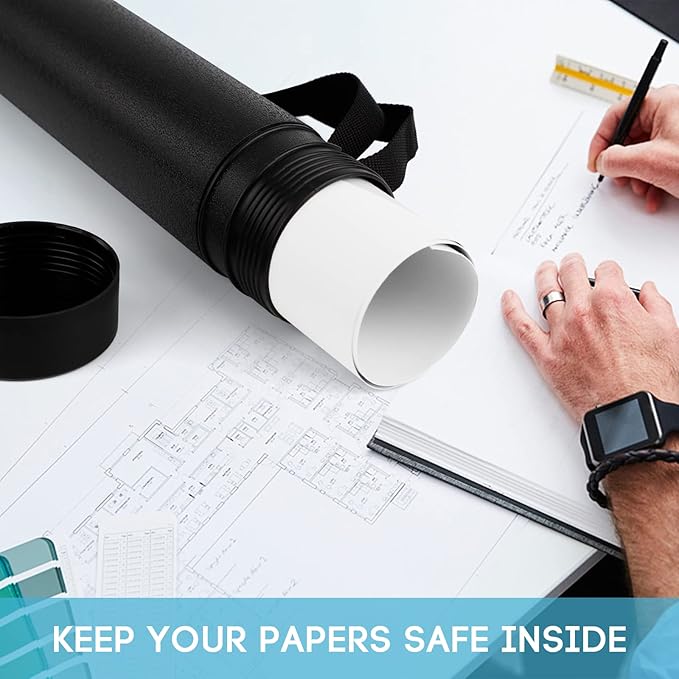 DEWEL 3 Pack Extendable Poster Tubes Waterproof Document Blueprint Storage 22–34 Inches
