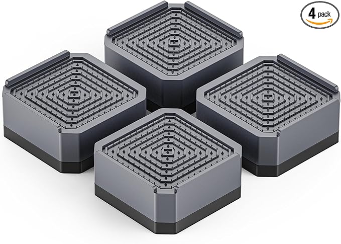 DEWEL Washing Machine Anti Vibration Pads 4pcs – Noise & Movement Control