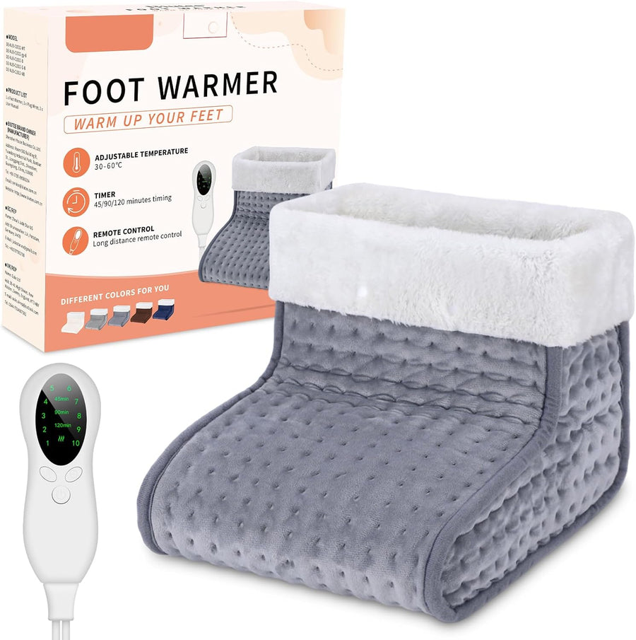 AU Plug – Double-Speed Heating Foot Warmer, 10 Heat Levels, 3 Timers, Multi-Safety Protection, Cozy All Day | DEWEL