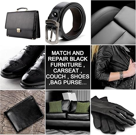 DEWEL Leather Repair Kit – Black Balm, Mink Oil & Filler for Couches, Car Seats, Furniture & More