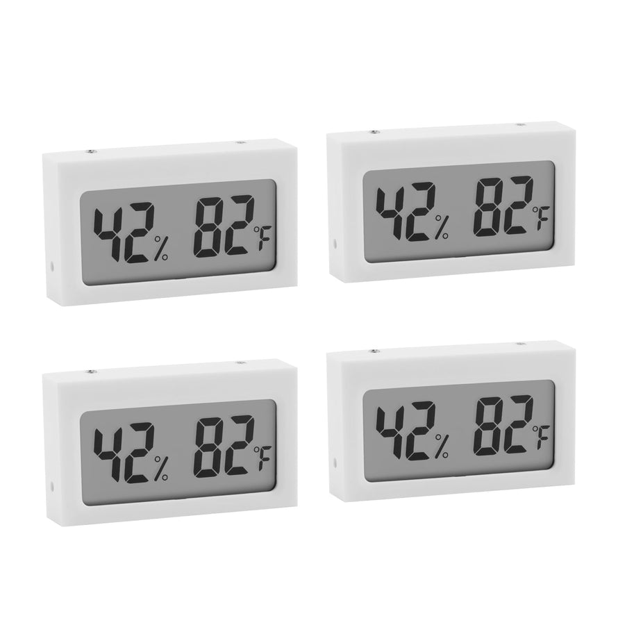 Seisso white digital hygrometer thermometer 4-pack 